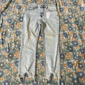 Vervet Selena super High-rise flare, light wash distressed jeans women's 27 NWT